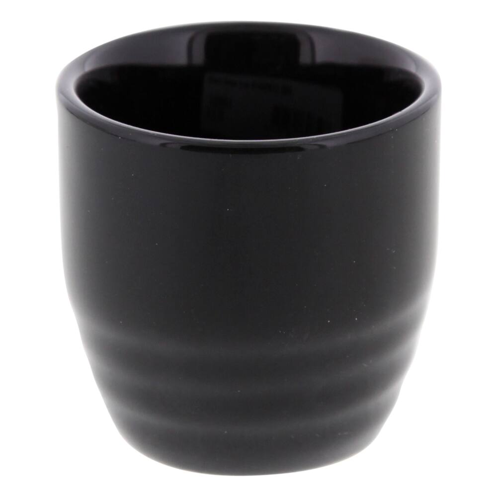 Black Han Tsutsu-gata Sake Cup Ochoko (4.8cm)