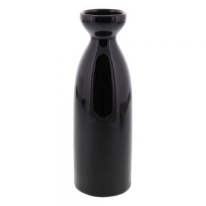 Black Ceramic Tokkuri Sake Bottle 180ml (17.5cm)